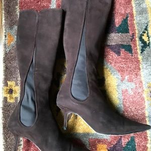 Jimmy Choo tall brown suede leather boots